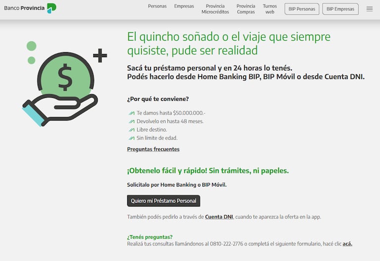 Quiénes acceden a los préstamos personales de $30.000.000 y cuáles son las tasas de interés en agosto de 2025 2 Características del préstamo personal del Banco Provincia (Foto: Banco Provincia).