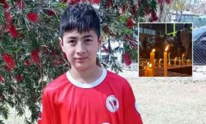 Emotiva despedida a Ian Cabrera en la escuela donde perdió la vida: velas, lágrimas y dolor.