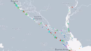 El mapa que muestra en tiempo real el parate en los puertos por un DNU del Gobierno
