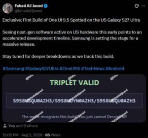 Samsung ya desarrollaría One UI 9.5 para el Galaxy S26