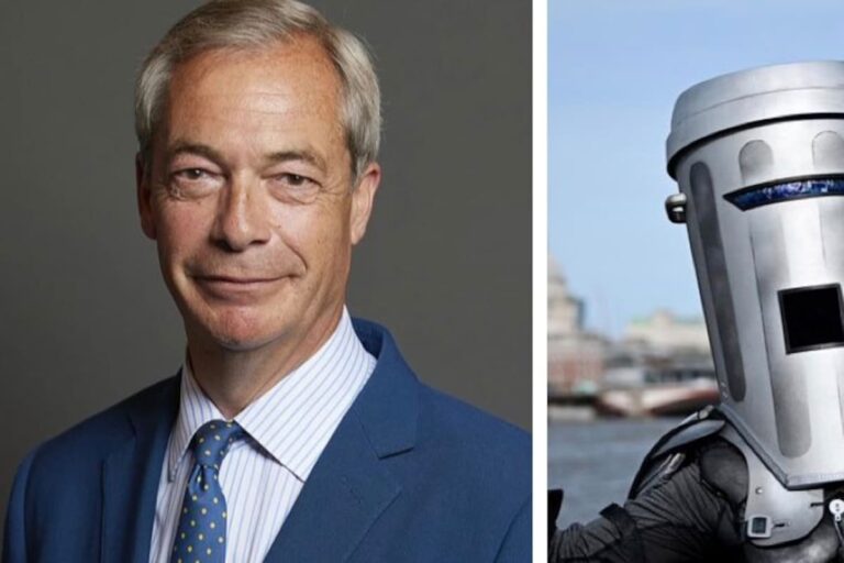 Nigel Farage recupera su banca en Reino Unido tras vencer a un comediante disfrazado de tacho de basura