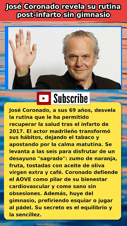José Coronado: la rutina que cambió tras su infarto, a los 69 años