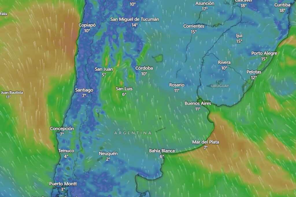 Alerta amarilla por vientos, nevadas y lluvias para este sábado