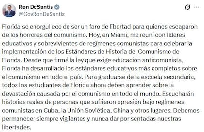 Ron DeSantis definió a Florida como un faro de libertad