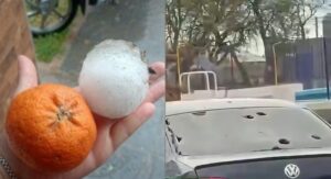 Un fuerte temporal de granizo causó destrozos en el centro del país
